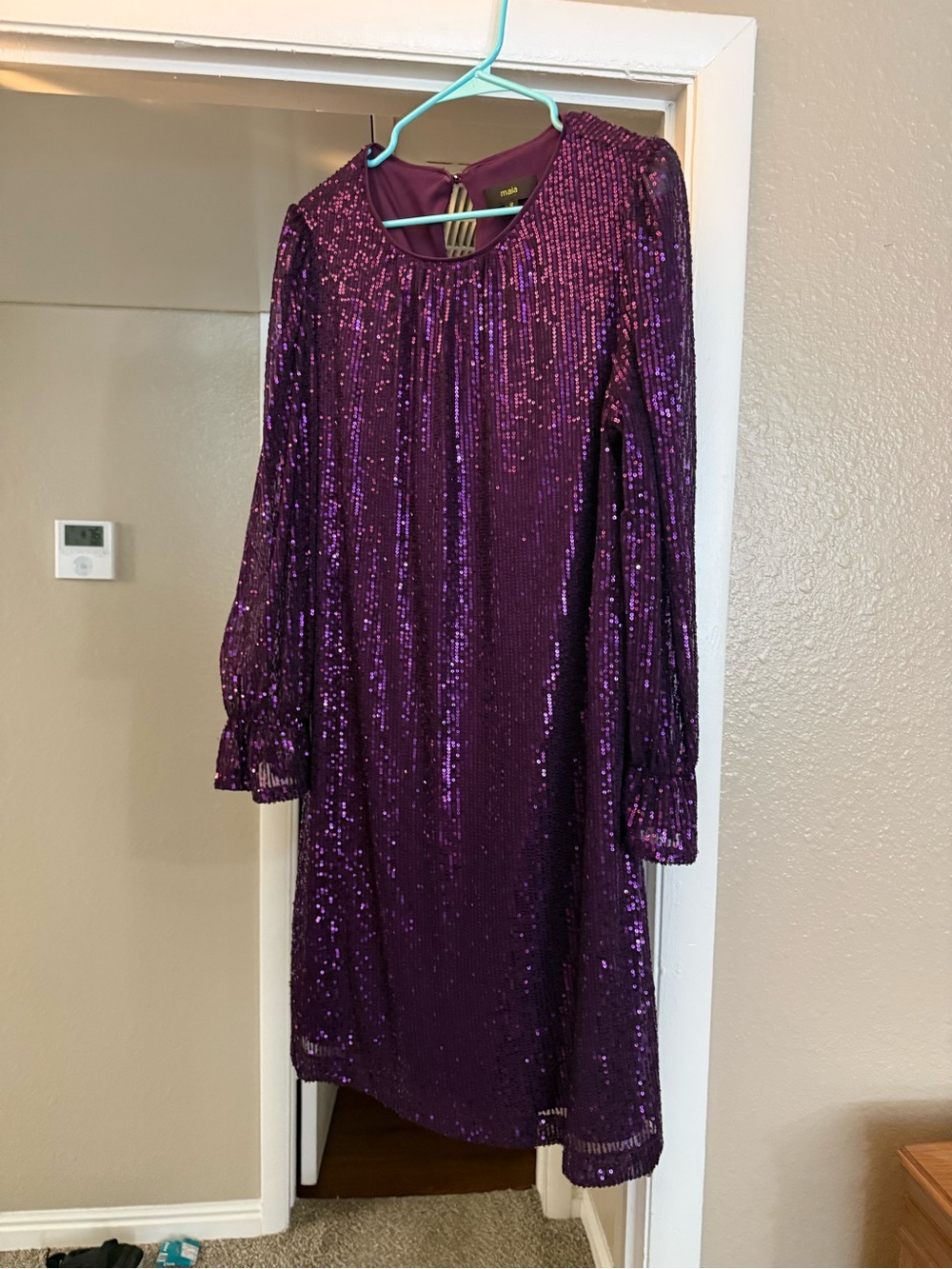 Purple Sequin Long Sleeve Party Dress size 12